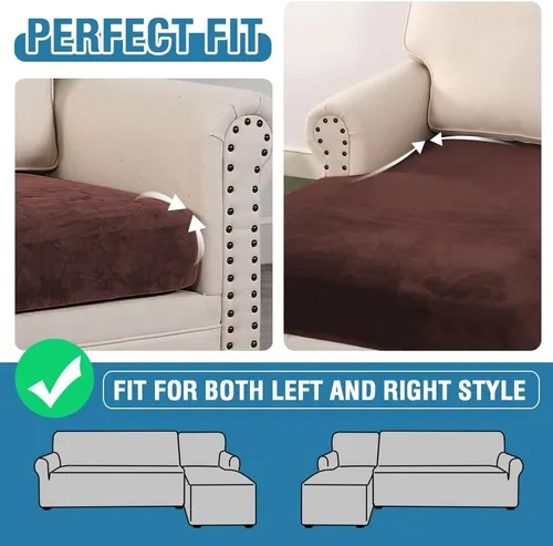 Miniatura 234 de H.VERSAILTEX Funda de cojín elástica de terciopelo para sofá, funda de cojín de felpa para silla, sofá biplaza o sofá, protector de muebles, cojín