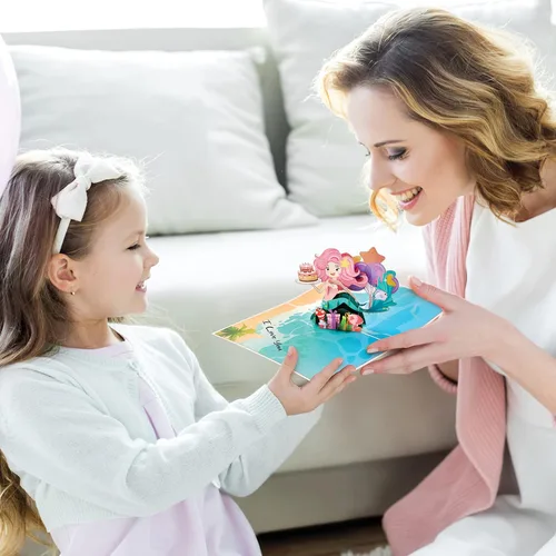 Miniatura 2 de Tarjeta desplegable de feliz cumpleaños Tarjeta de felicitación de cumpleaños con globos emergentes 3D para niños, adultos, familiares y amigos, 5