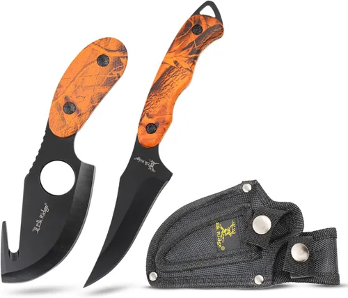 Miniatura 10 de Elk Ridge set de 2 cuchillos de caza con borde recto 17.8 cm Camuflaje