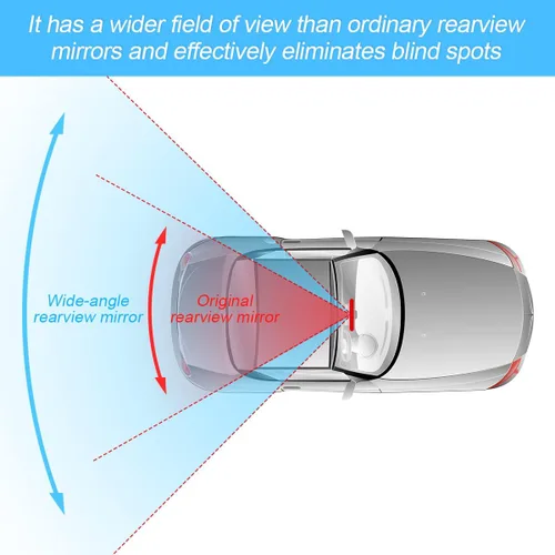 Miniatura 4 de Espejo retrovisor para automóvil, panorámico gran angular de 12 pulgadas, antirreflejo, espejo retrovisor automático con clip, superficie convexa