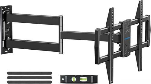 MOUNTUP Soporte de pared para TV de esquina para la mayoría de televisores de 42 a 75 pulgadas con extensión larga de 32", soporte de pared para TV