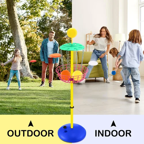 Miniatura 7 de Meooeck 42 Inches Mini Disc Golf Baskets with 10 Flying Discs Golf Starter Set for Indoor Outdoor Yard and Beach