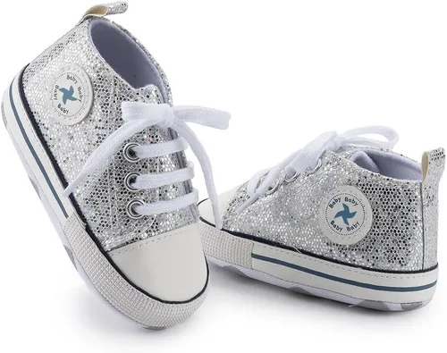 Miniatura 97 de Zapatos deportivos de lona de lona para bebés y niñas, suela antideslizante suave, suela antideslizante