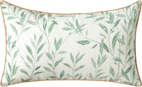 Miniatura 30 de VOGOL Juego de 2 fundas de almohada, 18 x 18 pulgadas, patrón de pájaros verdes, estampado de flores y pájaros verdes, fundas de cojín para cama