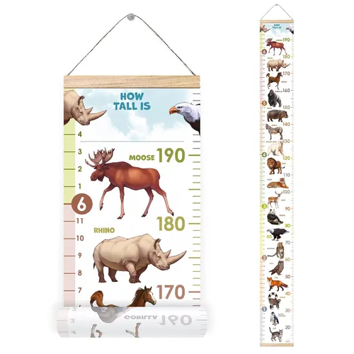 Miniatura 7 de Tabla de crecimiento personalizada para los amantes de los dinosaurios, regla de pared extraíble para niños y niñas, decoración de habitación Azul