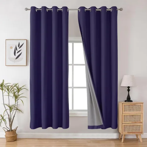 Miniatura 99 de Joydeco - Juego de 2 paneles de cortinas opacas de 63 pulgadas, 2 cortinas largas con aislamiento térmico burg, cortinas de oscurecimiento