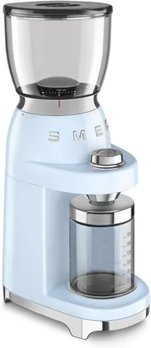 Miniatura 3 de SMEG CGF11 Molinillo de café estilo retro – Molino de fresas con 30 ajustes de molienda, fresas cónicas de acero inoxidable, tolva removible – Azul