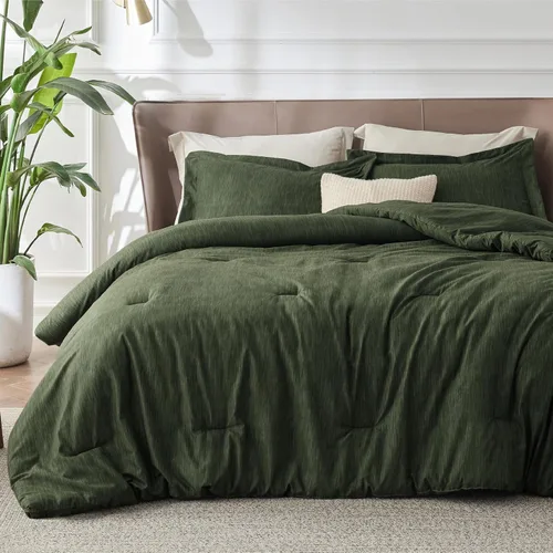 Miniatura 21 de Bedsure - Juego de edredón queen - Juego de ropa de cama refrescante y cálida, ropa de cama reversible gris claro para todas las estaciones, 3 03