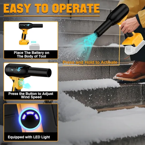 Miniatura 5 de Mini ventilador turbo de alta velocidad de 400 W para batería Dewalt de 20 V, ventilador inalámbrico violento portátil de 3 velocidades
