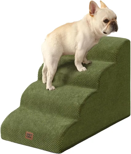 Miniatura 50 de EHEYCIGA Rampa de escaleras curvadas para perros pequeños de 15.7 pulgadas de alto, escalones para perros de 3 escalones para sofá y silla