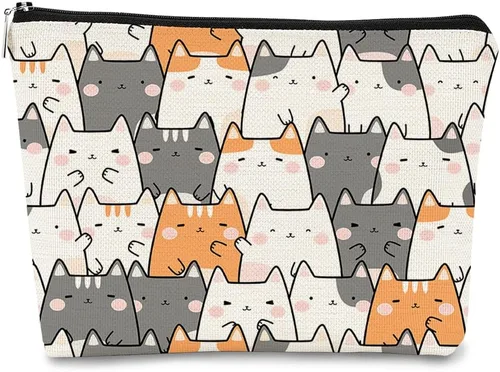 Miniatura 30 de Regalos de Gatos - Pequeña bolsa de maquillaje, bolsa de cosméticos para amantes de los gatos, bolsa de maquillaje para adolescentes y mujeres, cat 1