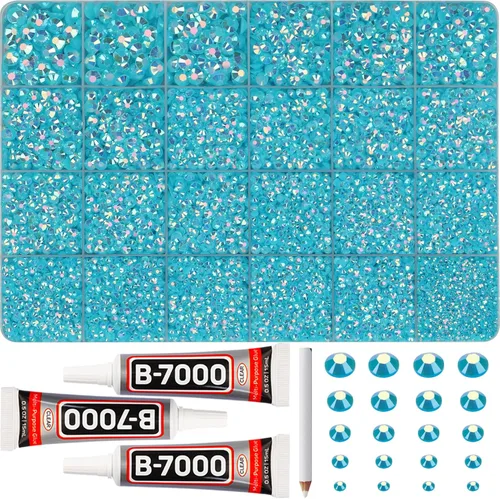 Miniatura 9 de 11000 piezas de diamantes de imitación con parte trasera plana de 2/3/4/5 mm en negro con pegamento para bordado, ropa, manualidades, zapatos, arte