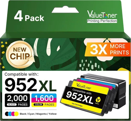 Valuetoner Paquete combinado de cartuchos de tinta 952XL de repuesto para cartuchos de tinta HP 952XL, paquete combinado 952 XL 952 para Officejet