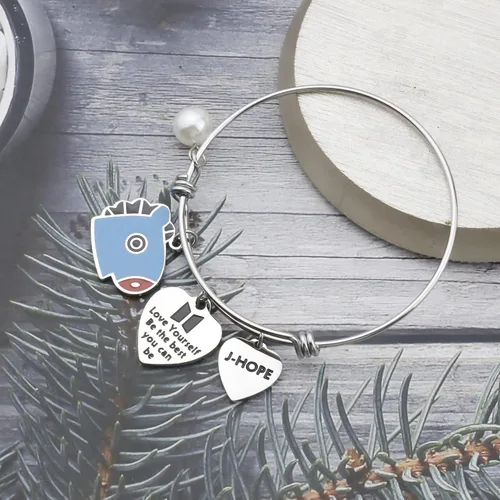 Miniatura 3 de Army Gifts Love Yourself Be The Best You Can Be Bracelet Inspirational Gift Star Lover Jewelry Star Fans Gift Music Lover Gifts