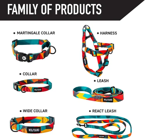 Miniatura 5 de Wolfgang Heavy Duty, Collar de perro resistente y ajustable con hebilla de nailon de liberación rápida para caminar y entrenar, estampado Estampado