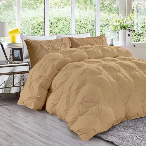 Miniatura 11 de Juego de edredón plisado de 3 piezas de 21.16 oz/m² para todas las estaciones (edredón + 2 fundas de almohada), relleno de edredón de algodón
