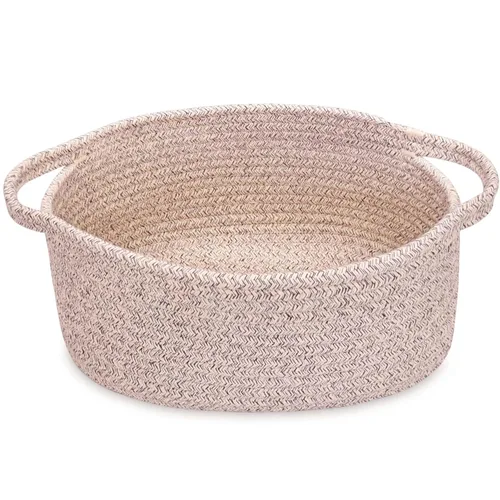 Miniatura 16 de ABenkle Cesta Pequeña con Asas - Contenedor de Almacenamiento Tejido de Cuerda Decorativo Duradero Cubo Organizador de Estante, Cesta de Regalo