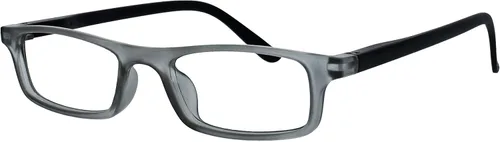 Miniatura 4 de OPULIZE TED - Lentes de lectura para mujeres y hombres, marco mate rectangular, ligero, estrecho, con bisagras de resorte, gris transparente +1.50