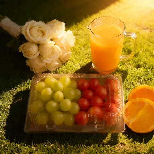 Miniatura 6 de Kaderron Contenedor de plástico desechable con bisagras – 70 recipientes de alimentos transparentes con forma de almeja, tamaño interno de 6.3