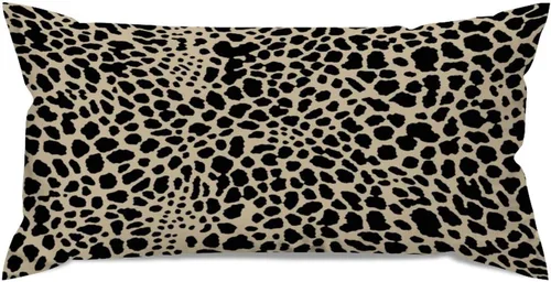 Miniatura 20 de Fundas de almohada con estampado de leopardo y guepardo negro y marrón, 12 x 18 pulgadas, fundas de cojín de granja para sofá, sala de estar