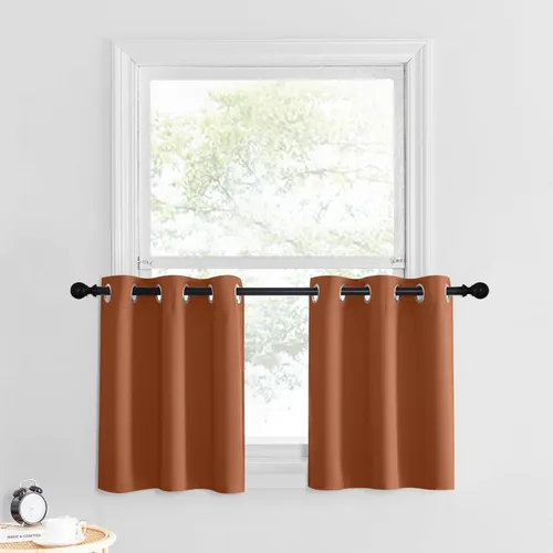 Miniatura 107 de NICETOWN Cortinas opacas de cocina para ventana sobre el fregadero, aislamiento térmico, decoración del hogar, pequeños niveles opacos con ojales