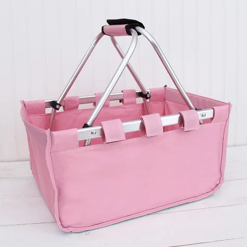 Miniatura 8 de ThreadArt - Cesta plegable de mercado, natural Cesta plegable para compras, playa, picnics y almacenamiento. El marco ligero se pliega para un