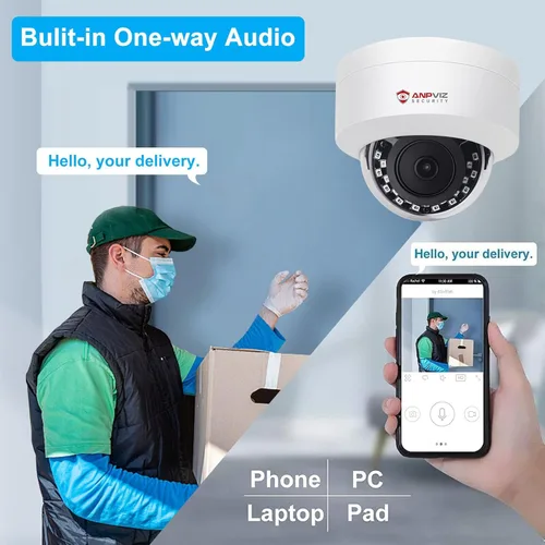 Miniatura 7 de Anpviz Sistema de cámara de seguridad PoE de 8 canales de 6 MP, cámara domo IP PoE con cable de 8 x 6 MP con detección inteligente de vehículos