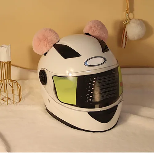 Miniatura 4 de 1 par de orejas de oso de felpa para casco, orejas de oso redondo, decoración de casco de accesorios para casco