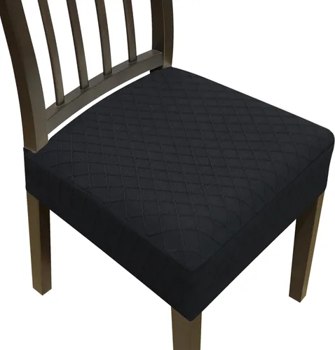 Miniatura 19 de Juego de 4 fundas elásticas para sillas de comedor, fundas para sillas de comedor, fundas para sillas de cocina, fundas de asiento extraíbles y Beige