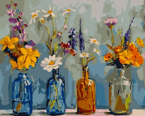 Miniatura 9 de Pintura de bolas de flores por números para adultos, kit de pintura por números para adultos, paquete de pintura por números para principiantes