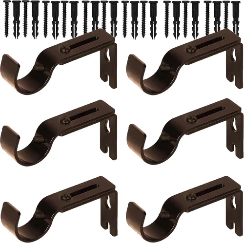 Miniatura 11 de Soportes de barra de cortina de alta calidad, paquete de 2 soportes de pared ajustables, soportes para barra de cortina para barra de 1 pulgada Negro