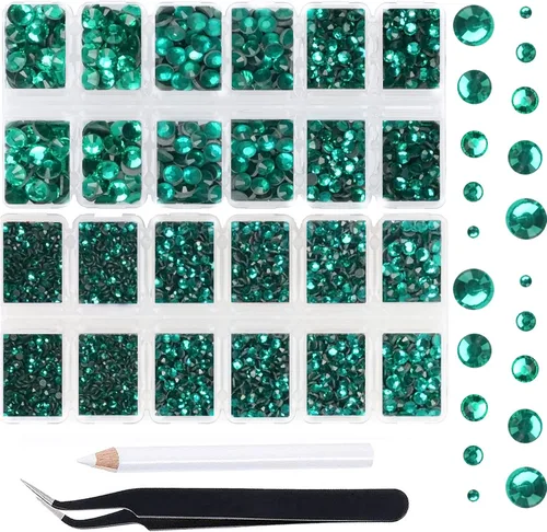 Miniatura 25 de Massive Beads 7800 vasos de hierro termoadhesivos con parte trasera plana, 5 tamaños, diamantes de imitación para hacer proyectos de bricolaje