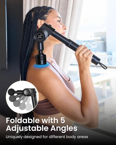 Miniatura 8 de NAPRE Pistola de masaje con calor y cabeza fría, masajeador de espalda de percusión de tejido profundo para alivio del dolor muscular/cuello/cuerpo