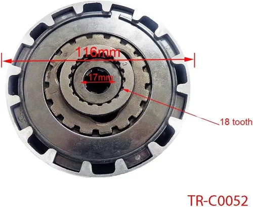 Miniatura 3 de Ensamblaje de embrague semiautomático de dientes de 18T con accesorios para 50cc 70cc 90cc 110cc 125cc 135cc ATV Quad Go Kart Dirt Bike Taotao SUNL