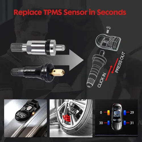 Miniatura 6 de Autel TPMS Sensor MX-Sensor 315MHz+433MHz 2 en 1 TPS218 Sensor de presión de neumáticos Sistema de monitoreo Sensor Programa Universal Reemplazo 98%