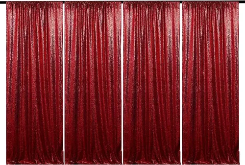 Miniatura 49 de JYFLZQ Cortinas de fondo de lentejuelas plateadas de 4 x 6.5 pies, 1 panel con purpurina para cabina de fotos, cortinas de fondo de fotografía