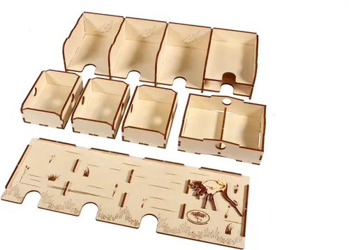 Miniatura 3 de The Broken Token Organizador de juegos compatible con Wingspan Oceania Expansion - Caja organizadora de juegos de madera con múltiples bandejas