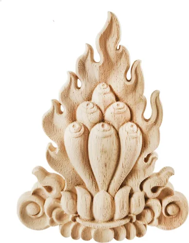 Miniatura 14 de Apliques de madera Onlays decorativos para muebles tallados para puerta de cama, armario, decoración larga sin pintar de madera tallada