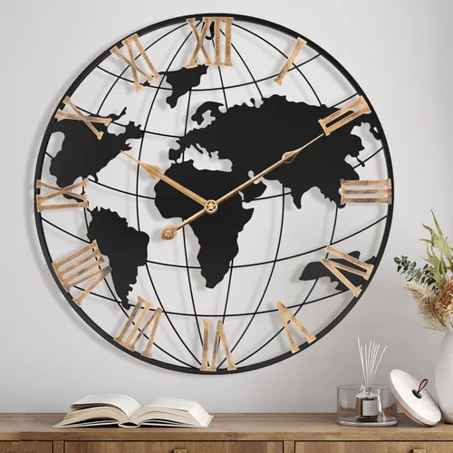 Miniatura 16 de Pytha Sight - Reloj de pared grande de 24 pulgadas, decorativo y moderno, para decoración de sala de estar, gran reloj de pared decorativo y Oro