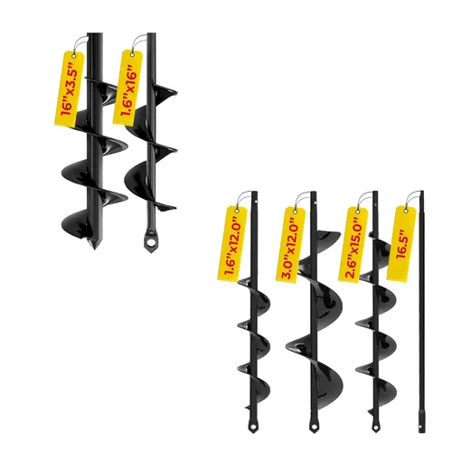 K-Brands Paquete de 5 unidades de 1.6 x 16 pulgadas y 3.5 x 16 pulgadas + 3 unidades con broca de taladro de extensión para plantar, agujero en