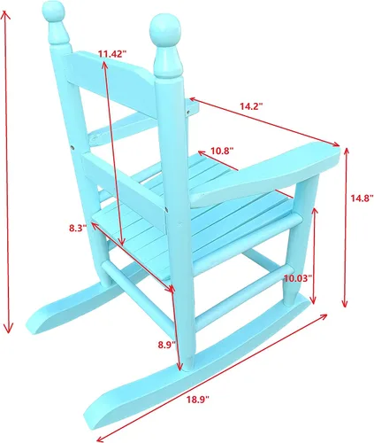Miniatura 2 de Mecedora para niños, mecedora para niños, mecedora para niños pequeños, mecedora de porche con construcción clásica de madera dura, para guardería