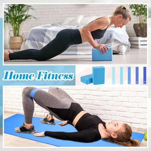 Miniatura 5 de El kit de iniciación de yoga de 10 piezas incluye esterilla de yoga con correa de transporte, 2 bloques de yoga, correa de yoga, pelota de pilates