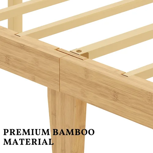 Miniatura 5 de ZIYOO Base de cama individual XL de 14 pulgadas con cabecero y estribo ondulados, no necesita somier, plataforma de fácil montaje con listones