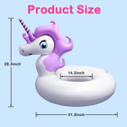 Miniatura 3 de Flotador de piscina de unicornio, flotadores de piscina para niños, flotador inflable de unicornio para piscina, flotadores para niños, anillos
