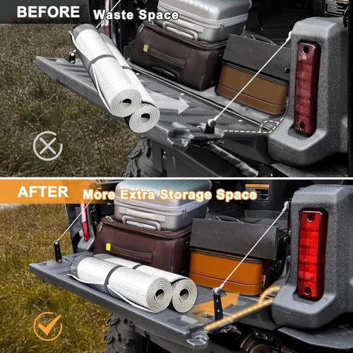 Miniatura 5 de SAUTVS Extensor de portón trasero, soporte de bloqueo de puerta trasera para Honda Pioneer 700 2014-2026, Pioneer 1000 2016-2026, MUV 700 2009-2013