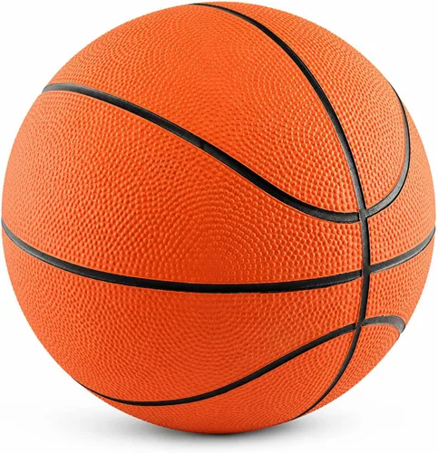 The Dreidel Company 7" Mini Rubber Basketball for Kids – Size 3 Youth Indoor Outdoor Basketball with Easy Grip Pebbled Texture for Mini Hoops,