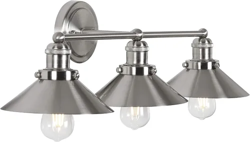Miniatura 16 de JONATHAN Y JYL7427B JYL7427B del 17 de julio, lámpara de pared de sombra metálica de 44.5 cm con 2 luces, estilo granja contemporáneo transicional