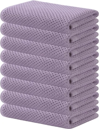 Miniatura 69 de Kitinjoy - Paños de cocina de 100 % algodón, tela de tejido gofrado, paño de limpieza ultrasuave, absorbente y de secado rápido. Gris Oscuro