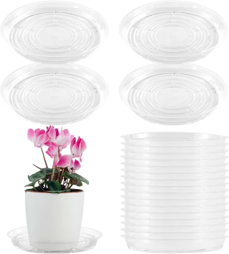 Miniatura 22 de Paquete de 30 platillos transparentes para plantas en interiores (4, 6, 8, 10, 12 pulgadas) platillos para macetas para plantas en maceta, juego