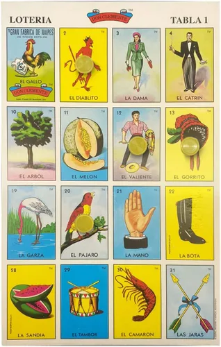 Miniatura 2 de Loteria Mexicana Tradicional Mini Don Clemente 20 Jugadores 160 Fichas - Juego de mesa mediano de bingo mexicano, 160 fichas de plástico para 20